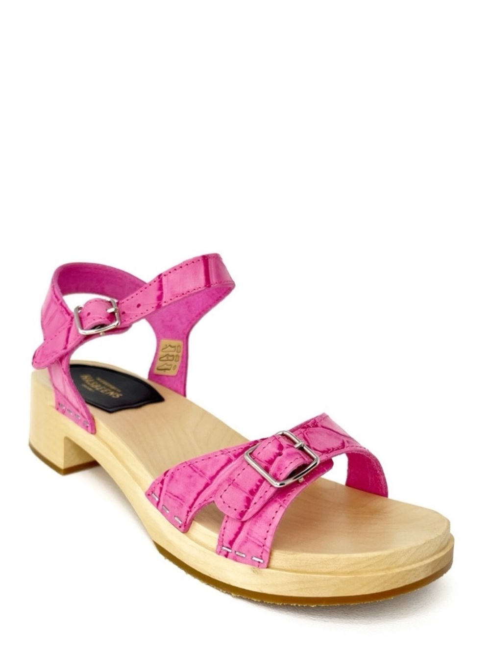 NEW Swedish Hasbeens Pink Croc Swedish Low Sandal Euro Size 38 = US 8 Shoes New